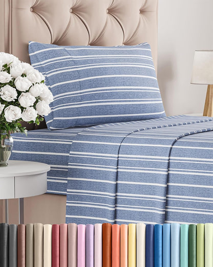 Twin XL 3 Piece Sheet Set - College Dorm Room Essentials - White | Deep Pocket Bed Sheets for Women, Men, Teens & Students, Soft, Cooling, Breathable & Wrinkle Free, Oeko-Tex Bed Sheet Set