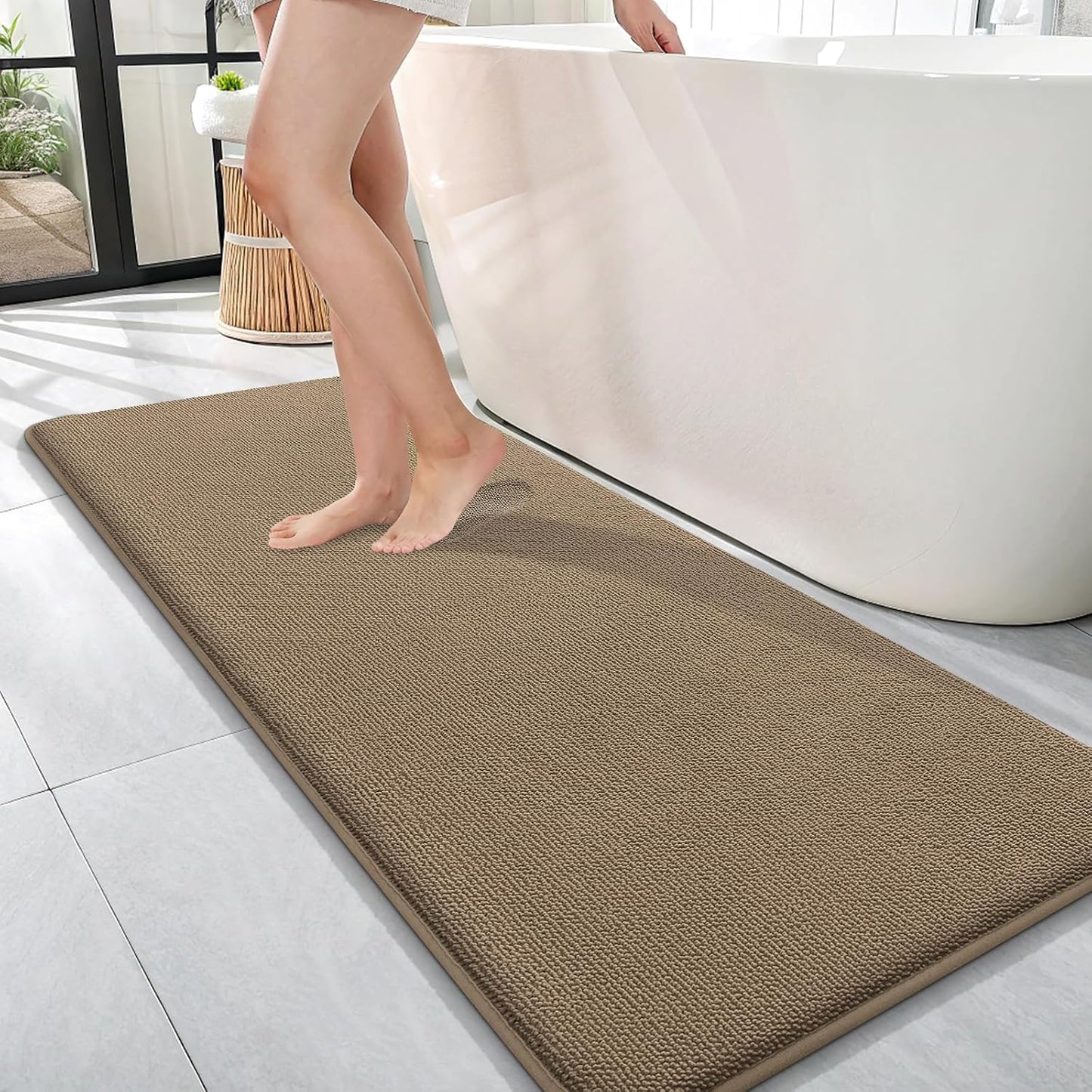 OLANLY Thick Memory Foam Bathroom Rugs 30x20, Soft Absorbent Bath Mat, Teal | Quick Dry Bath Rugs, Non-Slip Carpet, Machine Washable Mats for Bathroom Floor, Tub and Shower, Home Decor Accessories