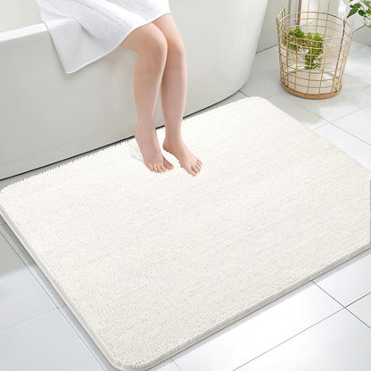 OLANLY Bathroom Rugs 30x20, Extra Soft Absorbent Chenille Bath Rugs | Grey, Quick-Drying Rubber Backing, Machine Washable Bath Mat for Bathroom Floor, Tub and Shower, Home Decor Accessories