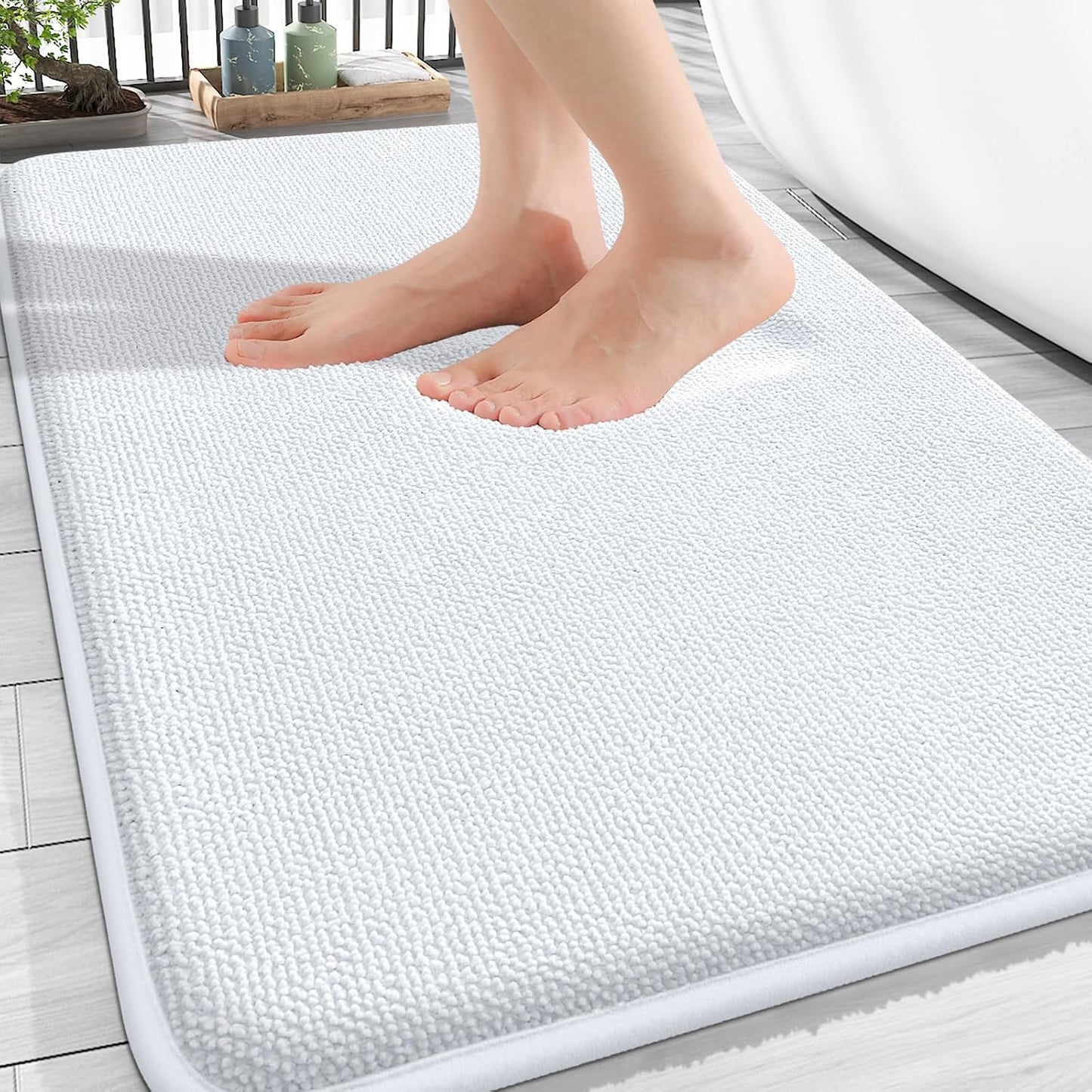 OLANLY Thick Memory Foam Bathroom Rugs 30x20, Soft Absorbent Bath Mat, Teal | Quick Dry Bath Rugs, Non-Slip Carpet, Machine Washable Mats for Bathroom Floor, Tub and Shower, Home Decor Accessories