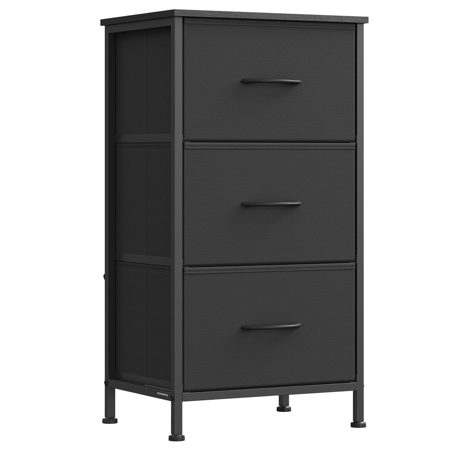 SONGMICS BELLAH Collection - Dresser for Bedroom, Chest of Drawers, Storage Organizer Unit, Closet, Entryway, Steel, 4 Drawers, Modern, Ink Black and Ebony Black ULGS314B01S