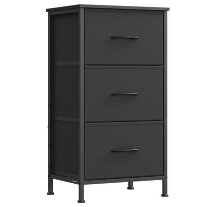 SONGMICS BELLAH Collection - Dresser for Bedroom, Chest of Drawers, Storage Organizer Unit, Closet, Entryway, Steel, 4 Drawers, Modern, Ink Black and Ebony Black ULGS314B01S