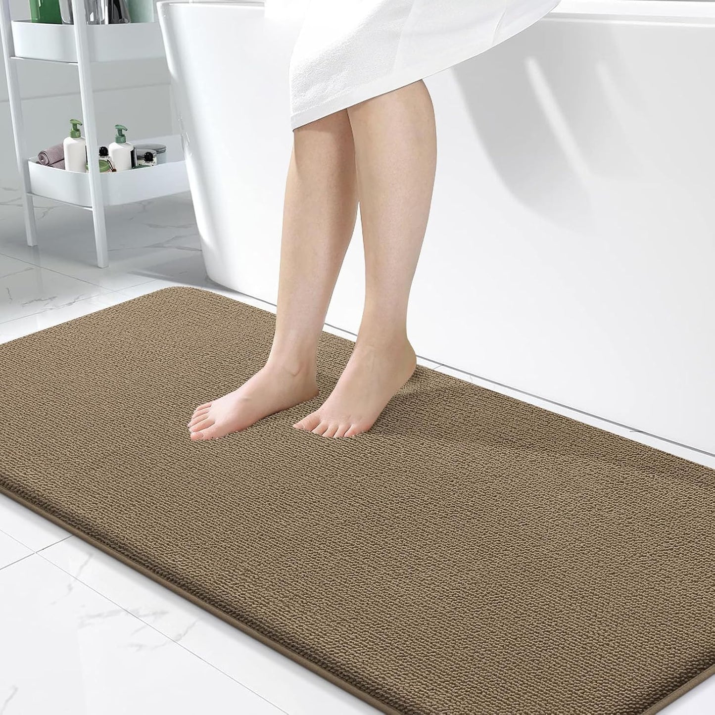 OLANLY Thick Memory Foam Bathroom Rugs 30x20, Soft Absorbent Bath Mat, Teal | Quick Dry Bath Rugs, Non-Slip Carpet, Machine Washable Mats for Bathroom Floor, Tub and Shower, Home Decor Accessories