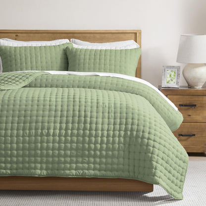 WDCOZY Beige King Size Quilt Bedding Sets with Pillow Shams, Tan Cream Lightweight Bedspread Coverlet, Quilted Blanket Thin Comforter Bed Cover, All Season Summer Spring, 3 Pieces, 104x90 inches