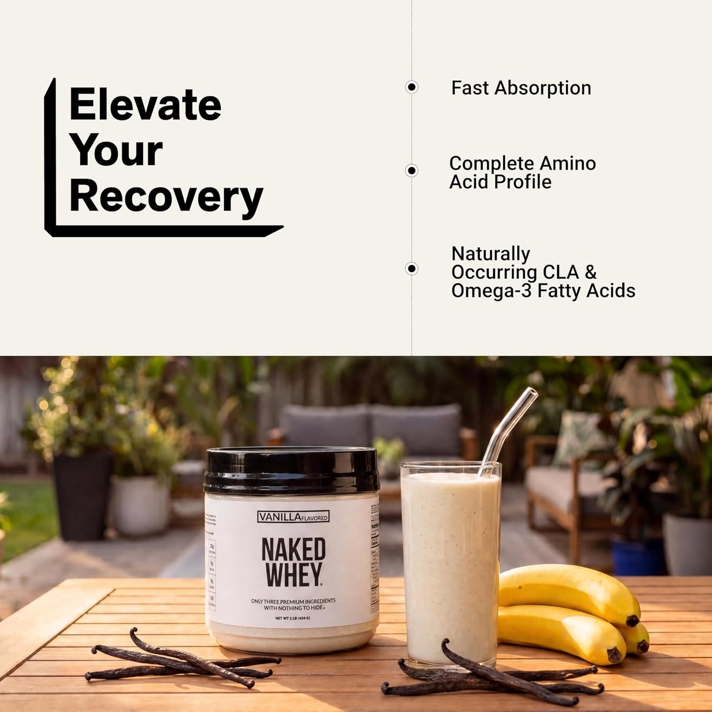 NAKED Whey 1Lb - Only 1 Ingredient, Grass Fed Whey Protein Powder, NSF Certified, Undenatured, No Gmos, No Soy, Gluten Free, Stimulate Growth, Enhance Recovery - 15 Servings