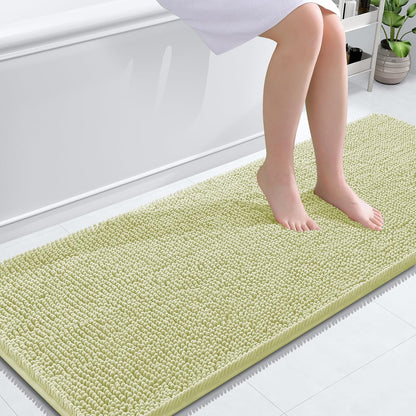OLANLY Bathroom Rugs 30x20, Extra Soft Absorbent Chenille Bath Rugs | Grey, Quick-Drying Rubber Backing, Machine Washable Bath Mat for Bathroom Floor, Tub and Shower, Home Decor Accessories