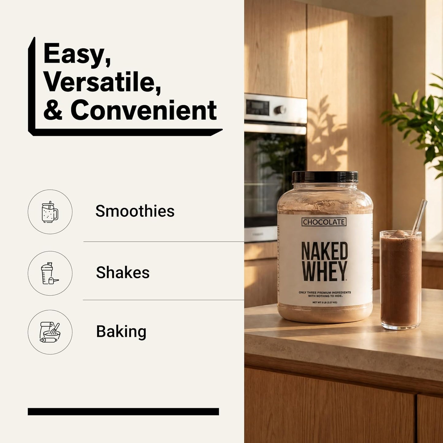 NAKED Whey 1Lb - Only 1 Ingredient, Grass Fed Whey Protein Powder, NSF Certified, Undenatured, No Gmos, No Soy, Gluten Free, Stimulate Growth, Enhance Recovery - 15 Servings