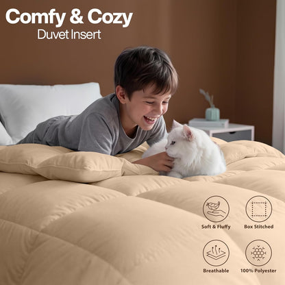 Utopia Bedding Queen Comforter 2 Pack, Duvet Insert, White, 88 x 88 Inches | Soft and Fluffy Down Alternative Bed Comforter, All Season, Breathable, Corner Tabs, Box Stitched, Durable, Machine Washable