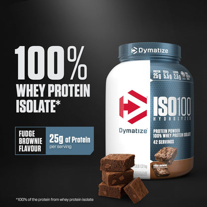 Dymatize ISO100 Protein Powder, 100% Whey Isolate, Cookies & Cream | 25g Protein, Hydrolyzed, Fast-Absorbing, Supports Muscle Health, 5.5g BCAAs, Gluten-Free, 20 Servings, 1.3 lb