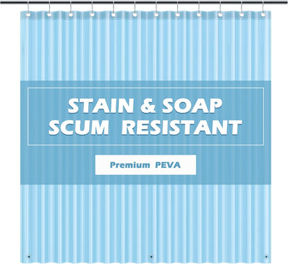 EHZNZIE White Shower Curtain Liner 72x72, PEVA Waterproof Bath Curtain, No Chemical Smell, 3 Weighted Magnets, Durable with Rustproof Metal Grommets