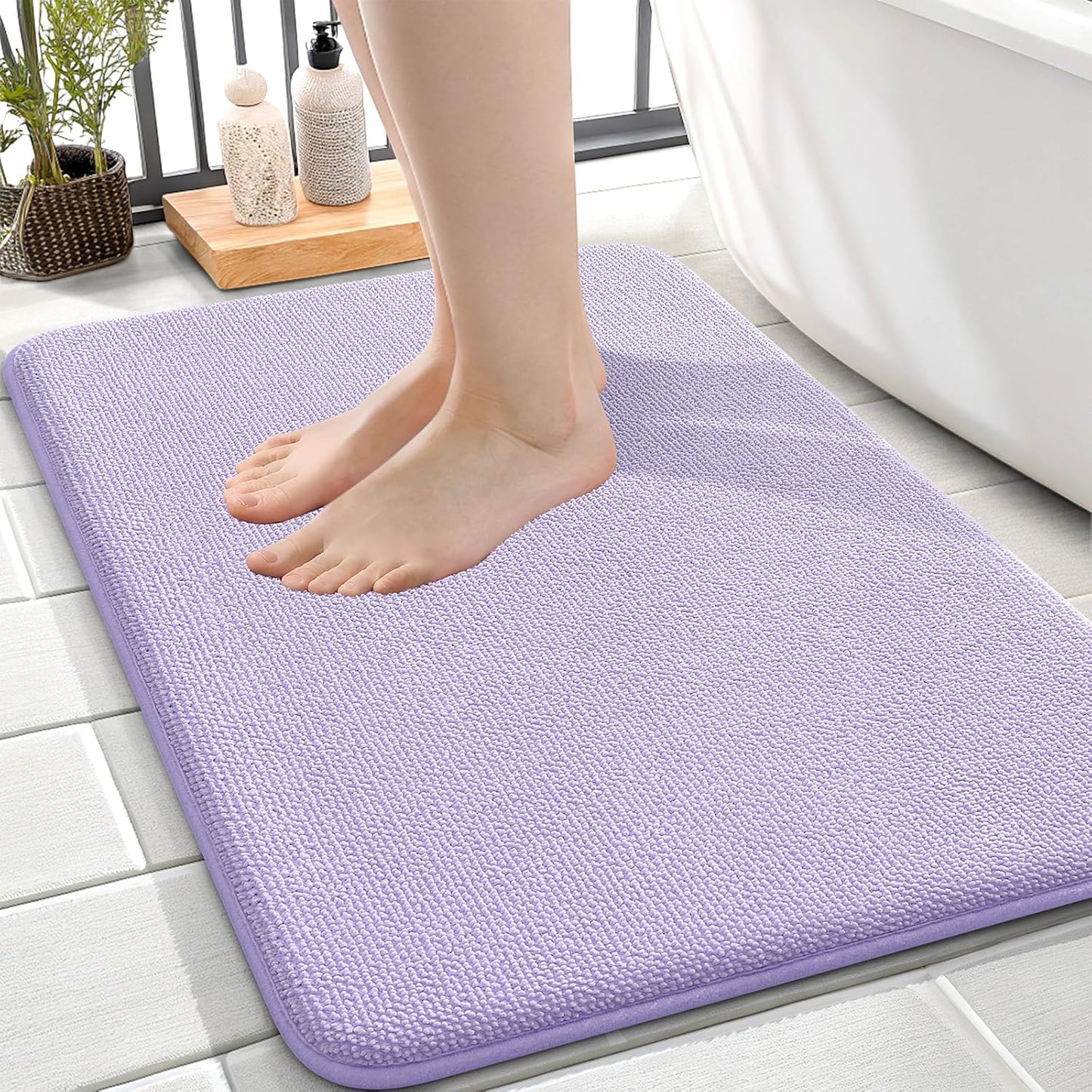 OLANLY Thick Memory Foam Bathroom Rugs 30x20, Soft Absorbent Bath Mat, Teal | Quick Dry Bath Rugs, Non-Slip Carpet, Machine Washable Mats for Bathroom Floor, Tub and Shower, Home Decor Accessories