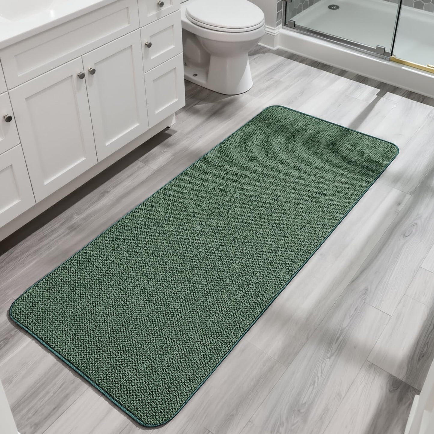 Bosap Bath Mat,Ultra Thin Bathroom Runner Rugs,Large Bath Mats for Bathroom,Quick Dry,Non-Slip,Machine Washable,Low Pile,Bath Rug,Shower Outside,Sink,Home Decor Accessories.Purple,3'x5'(36x60inch)