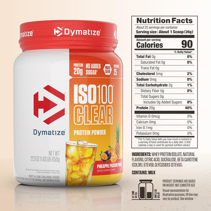 Dymatize ISO100 Protein Powder, 100% Whey Isolate, Cookies & Cream | 25g Protein, Hydrolyzed, Fast-Absorbing, Supports Muscle Health, 5.5g BCAAs, Gluten-Free, 20 Servings, 1.3 lb