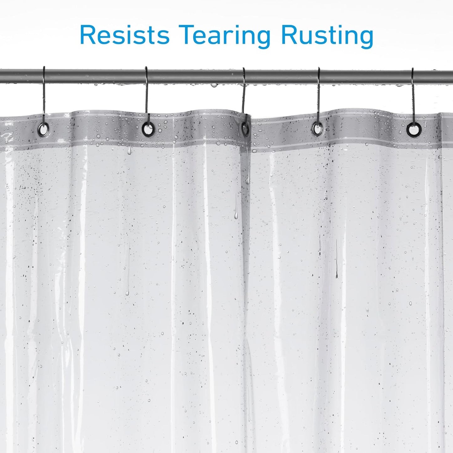 EHZNZIE White Shower Curtain Liner 72x72, PEVA Waterproof Bath Curtain, No Chemical Smell, 3 Weighted Magnets, Durable with Rustproof Metal Grommets