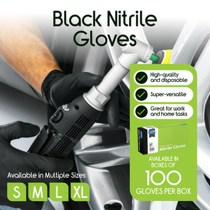 Inspire Black Nitrile Disposable Gloves | 4.5 Nitrile Disposable Safety Medical Cooking Cleaning Gloves
