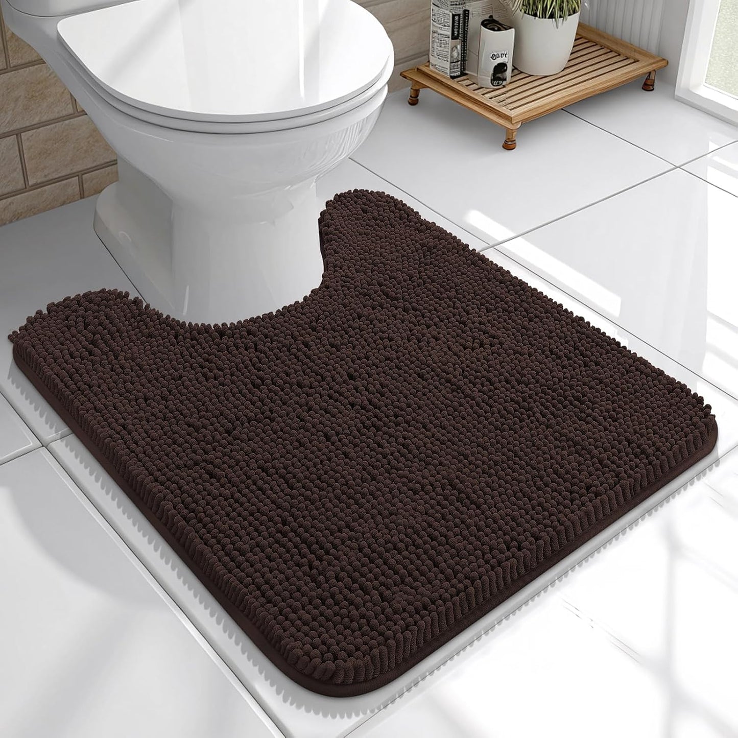 OLANLY Bathroom Rugs 30x20, Extra Soft Absorbent Chenille Bath Rugs | Grey, Quick-Drying Rubber Backing, Machine Washable Bath Mat for Bathroom Floor, Tub and Shower, Home Decor Accessories