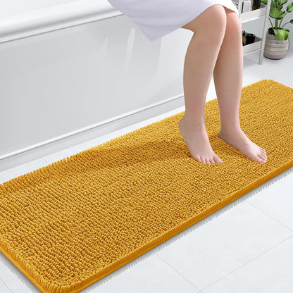 OLANLY Bathroom Rugs 30x20, Extra Soft Absorbent Chenille Bath Rugs | Grey, Quick-Drying Rubber Backing, Machine Washable Bath Mat for Bathroom Floor, Tub and Shower, Home Decor Accessories