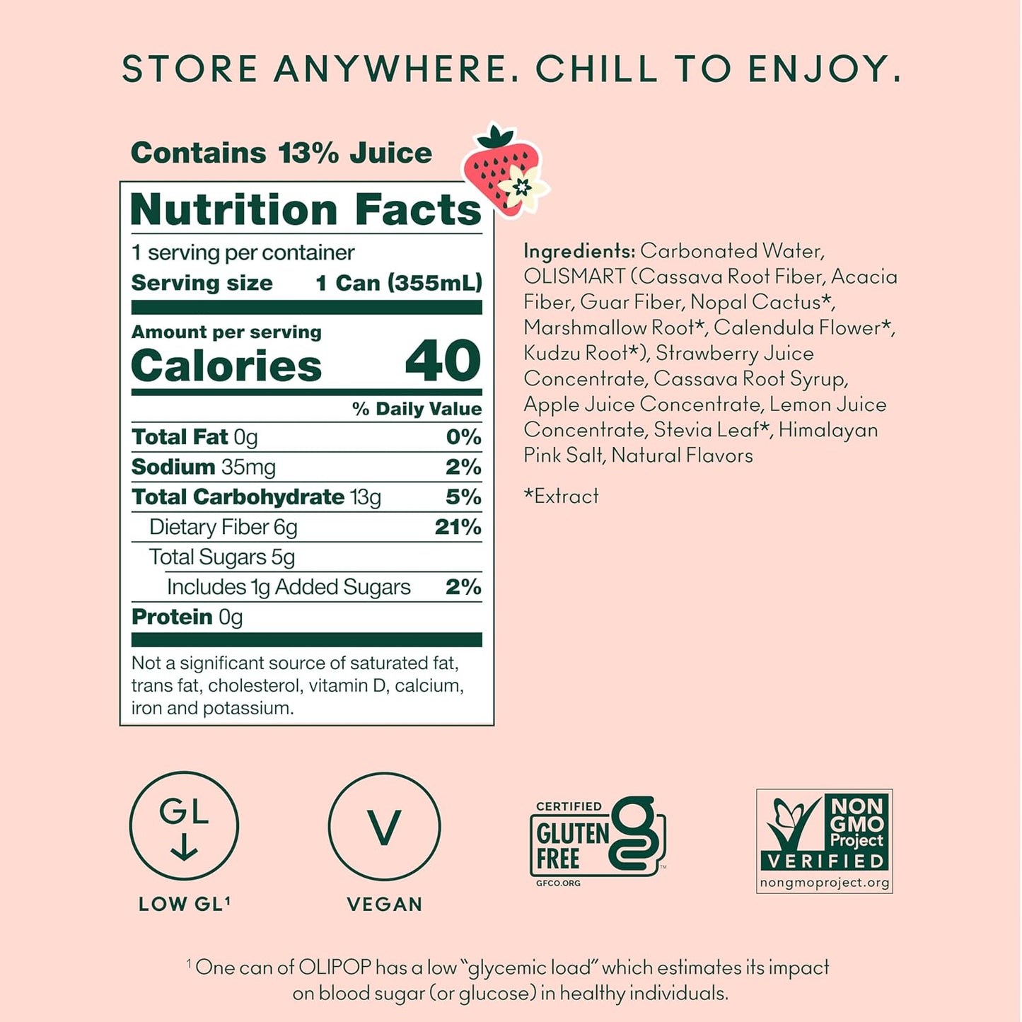 OLIPOP 6g Fiber Prebiotic Soda, Classic Grape, 12 fl oz, 12Pack Skinny | Shelf Stable Prebiotic Soda (Skinny), 6g Fiber, 5g Sugar, Digestive Health Support, Prebiotics & Botanicals, Gluten Free