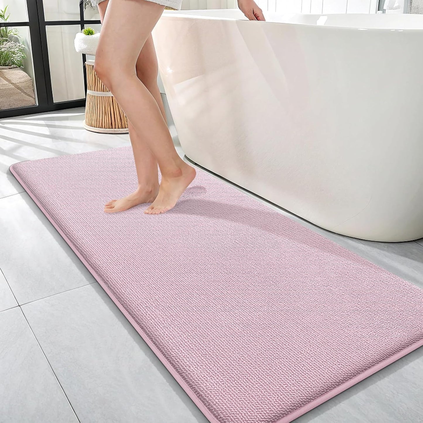 OLANLY Thick Memory Foam Bathroom Rugs 30x20, Soft Absorbent Bath Mat, Teal | Quick Dry Bath Rugs, Non-Slip Carpet, Machine Washable Mats for Bathroom Floor, Tub and Shower, Home Decor Accessories