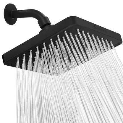SparkPod Rain Shower Head, 6 Inch Round, Luxury Polished Chrome Finish | High Pressure Shower Heads, 90 Nozzles, Adjustable Showerhead, No Tools Needed, Universal Connection