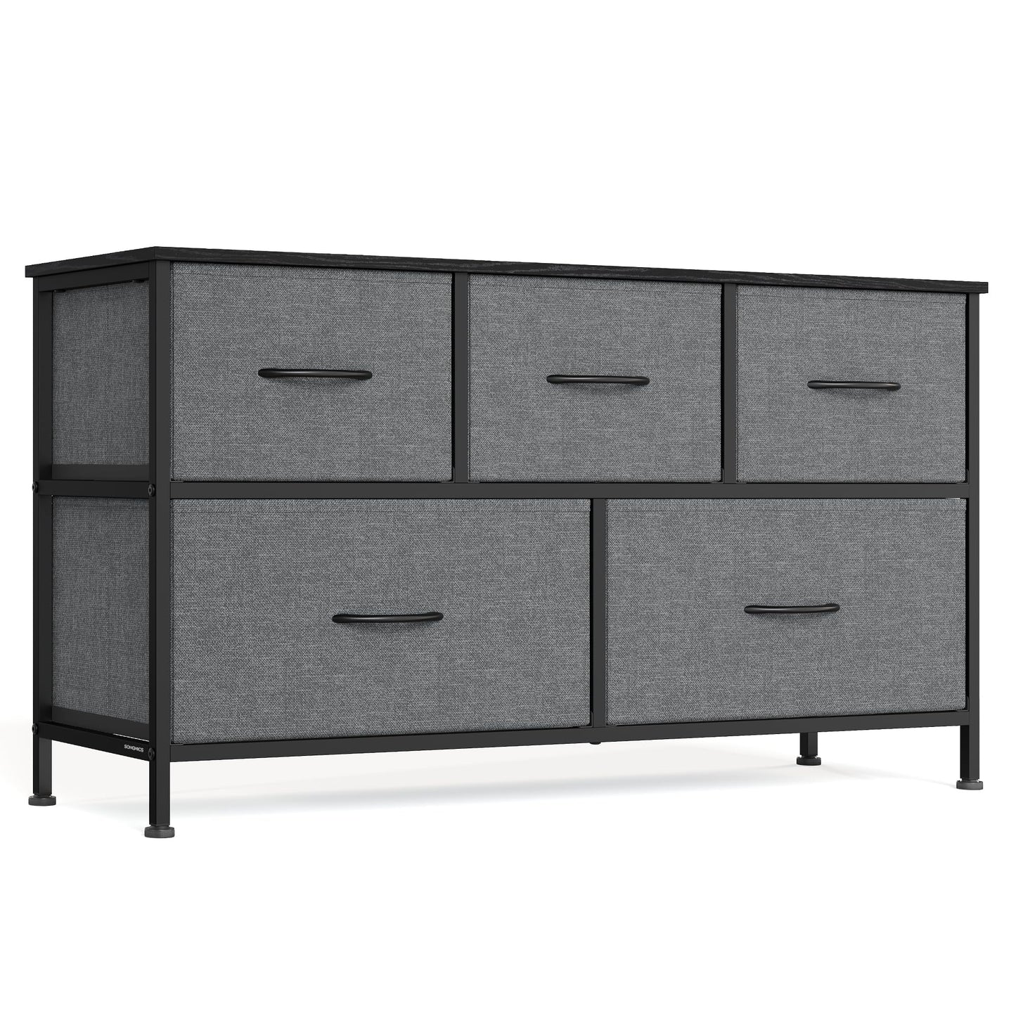 SONGMICS BELLAH Collection - Dresser for Bedroom, Chest of Drawers, Storage Organizer Unit, Closet, Entryway, Steel, 4 Drawers, Modern, Ink Black and Ebony Black ULGS314B01S