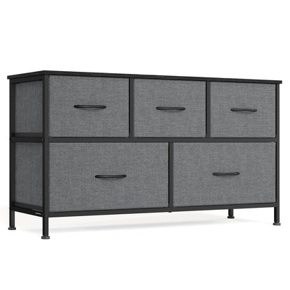SONGMICS BELLAH Collection - Dresser for Bedroom, Chest of Drawers, Storage Organizer Unit, Closet, Entryway, Steel, 4 Drawers, Modern, Ink Black and Ebony Black ULGS314B01S