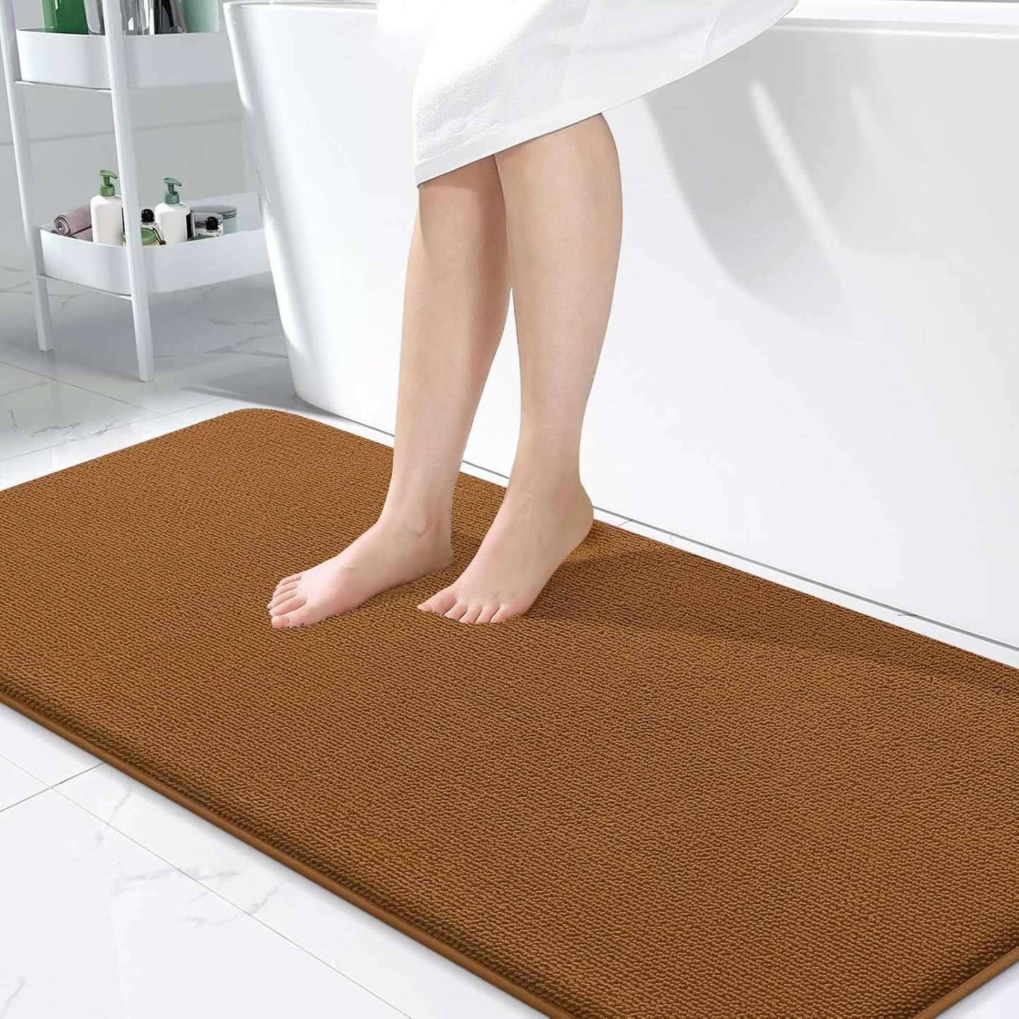 OLANLY Thick Memory Foam Bathroom Rugs 30x20, Soft Absorbent Bath Mat, Teal | Quick Dry Bath Rugs, Non-Slip Carpet, Machine Washable Mats for Bathroom Floor, Tub and Shower, Home Decor Accessories