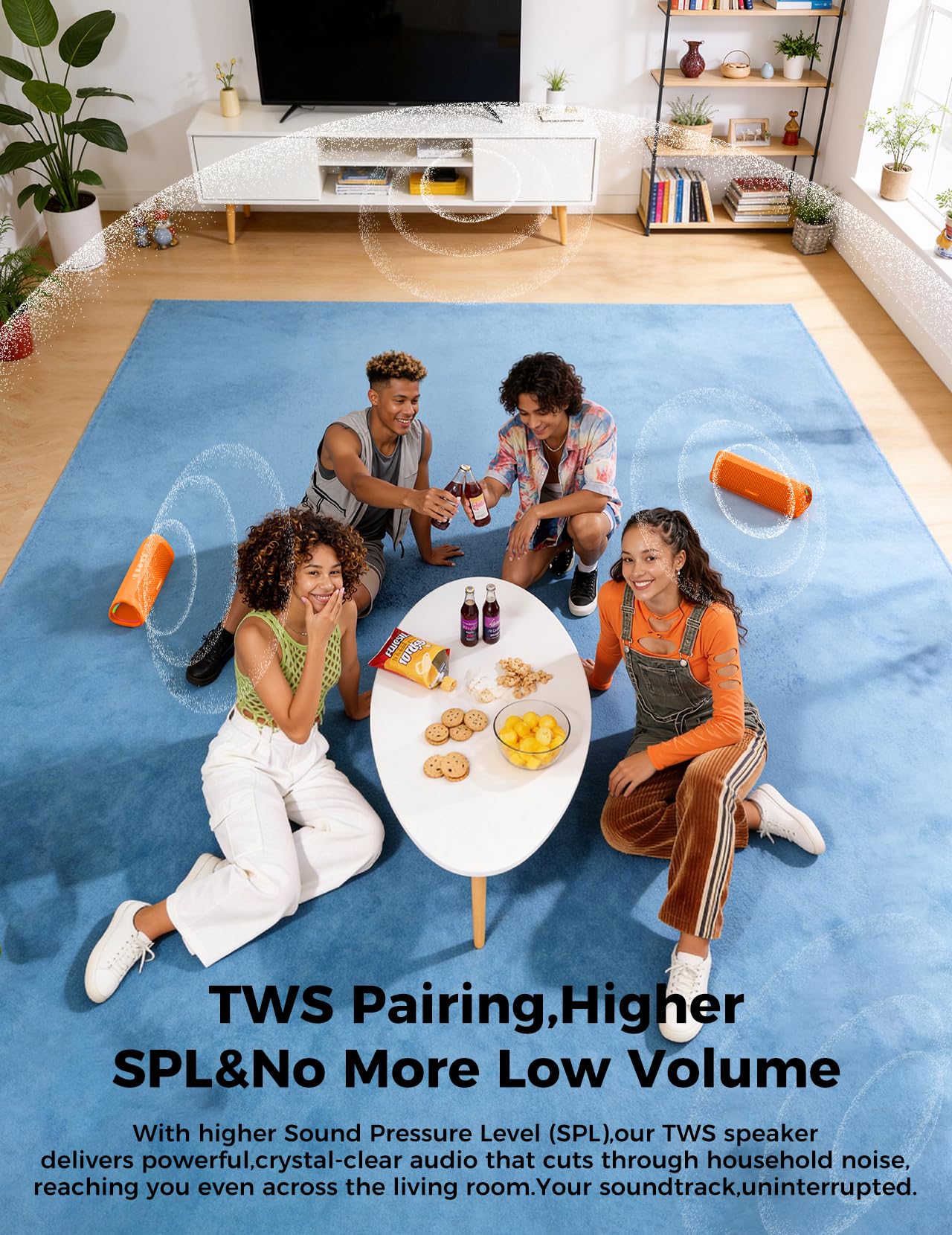 Bluetooth Speaker, 20W HD Sound, Portable Wireless, IPX5 Waterproof, Up to 24H Playtime, TWS Pairing, for Home/Party/Outdoor/Camping/Beach Essentials, Electronic Gadgets, Birthday Gift (Black)