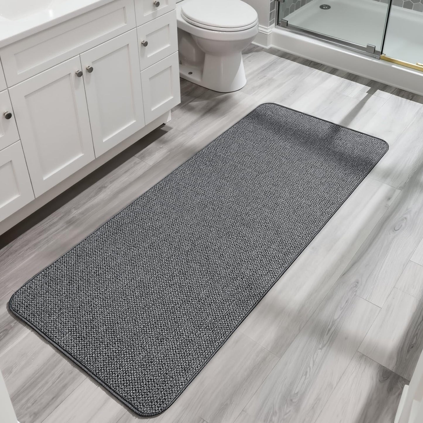 Bosap Bath Mat,Ultra Thin Bathroom Runner Rugs,Large Bath Mats for Bathroom,Quick Dry,Non-Slip,Machine Washable,Low Pile,Bath Rug,Shower Outside,Sink,Home Decor Accessories.Purple,3'x5'(36x60inch)