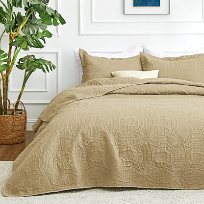 Love's cabin Quilts for Queen Bed Blue Bedspreads - Soft Bed Summer Lightweight Bedspread Comforter - Modern Style Coin Pattern Coverlet for All Season - 3 Pieces (1 Quilt, 2 Pillow Shams)