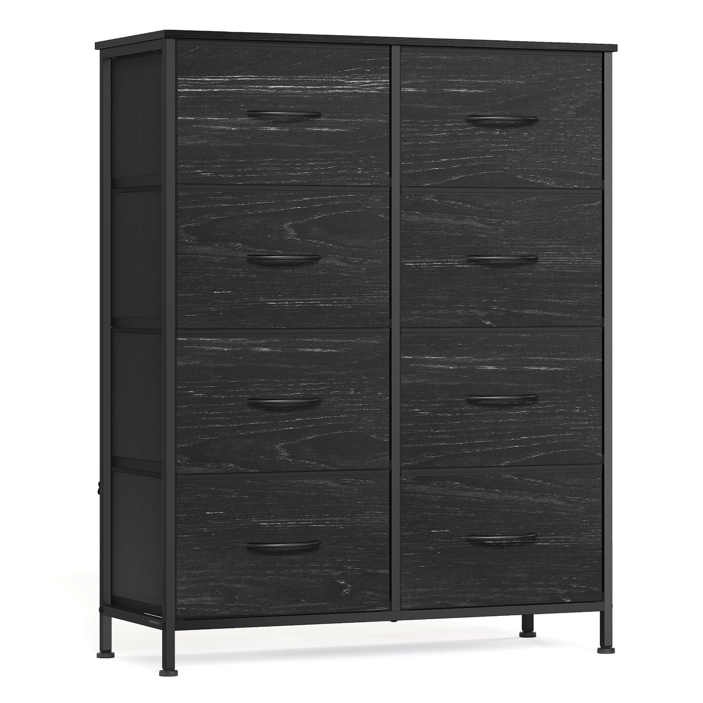 SONGMICS BELLAH Collection - Dresser for Bedroom, Chest of Drawers, Storage Organizer Unit, Closet, Entryway, Steel, 4 Drawers, Modern, Ink Black and Ebony Black ULGS314B01S