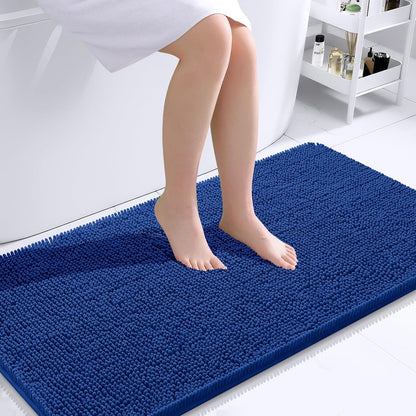 OLANLY Bathroom Rugs 30x20, Extra Soft Absorbent Chenille Bath Rugs | Grey, Quick-Drying Rubber Backing, Machine Washable Bath Mat for Bathroom Floor, Tub and Shower, Home Decor Accessories