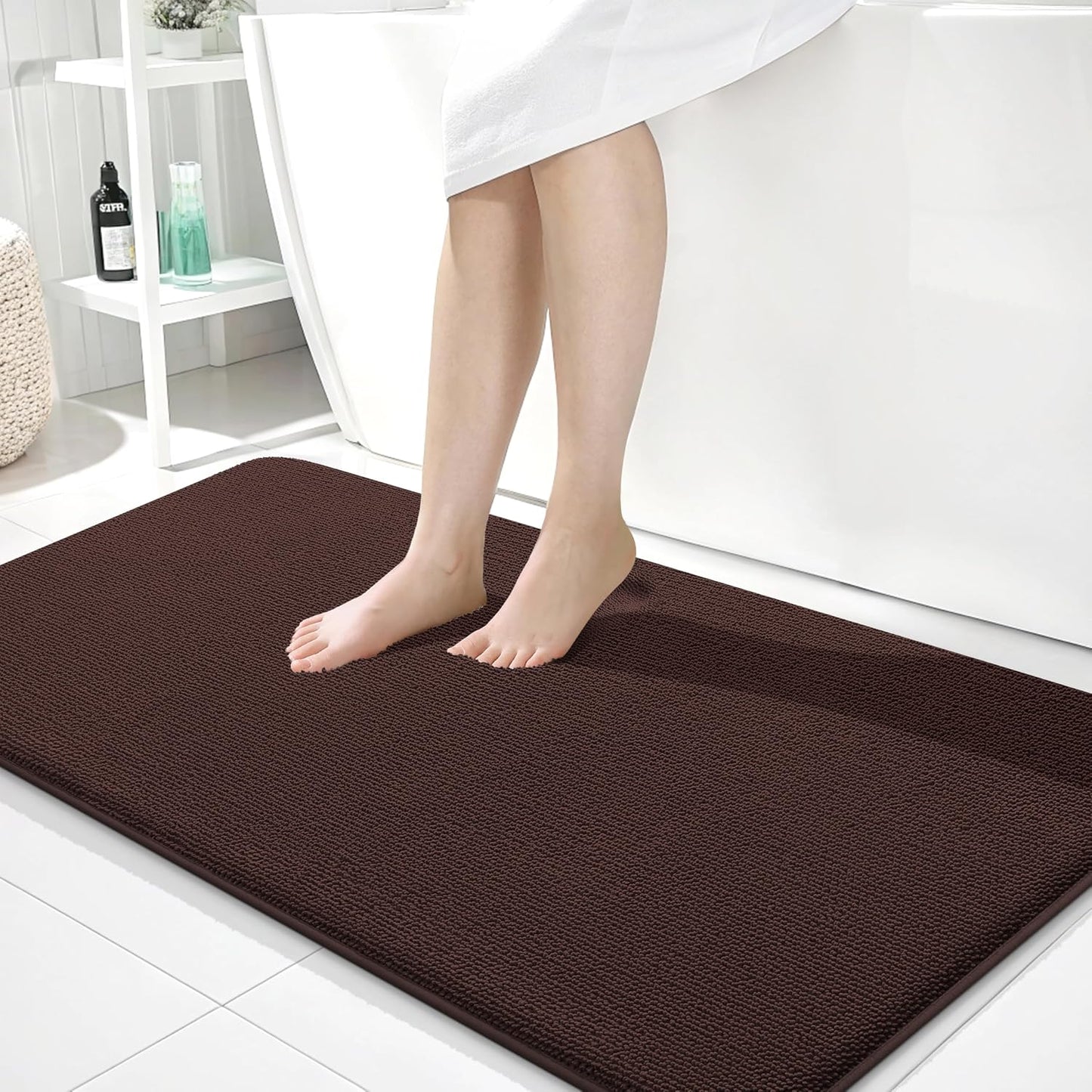 OLANLY Thick Memory Foam Bathroom Rugs 30x20, Soft Absorbent Bath Mat, Teal | Quick Dry Bath Rugs, Non-Slip Carpet, Machine Washable Mats for Bathroom Floor, Tub and Shower, Home Decor Accessories