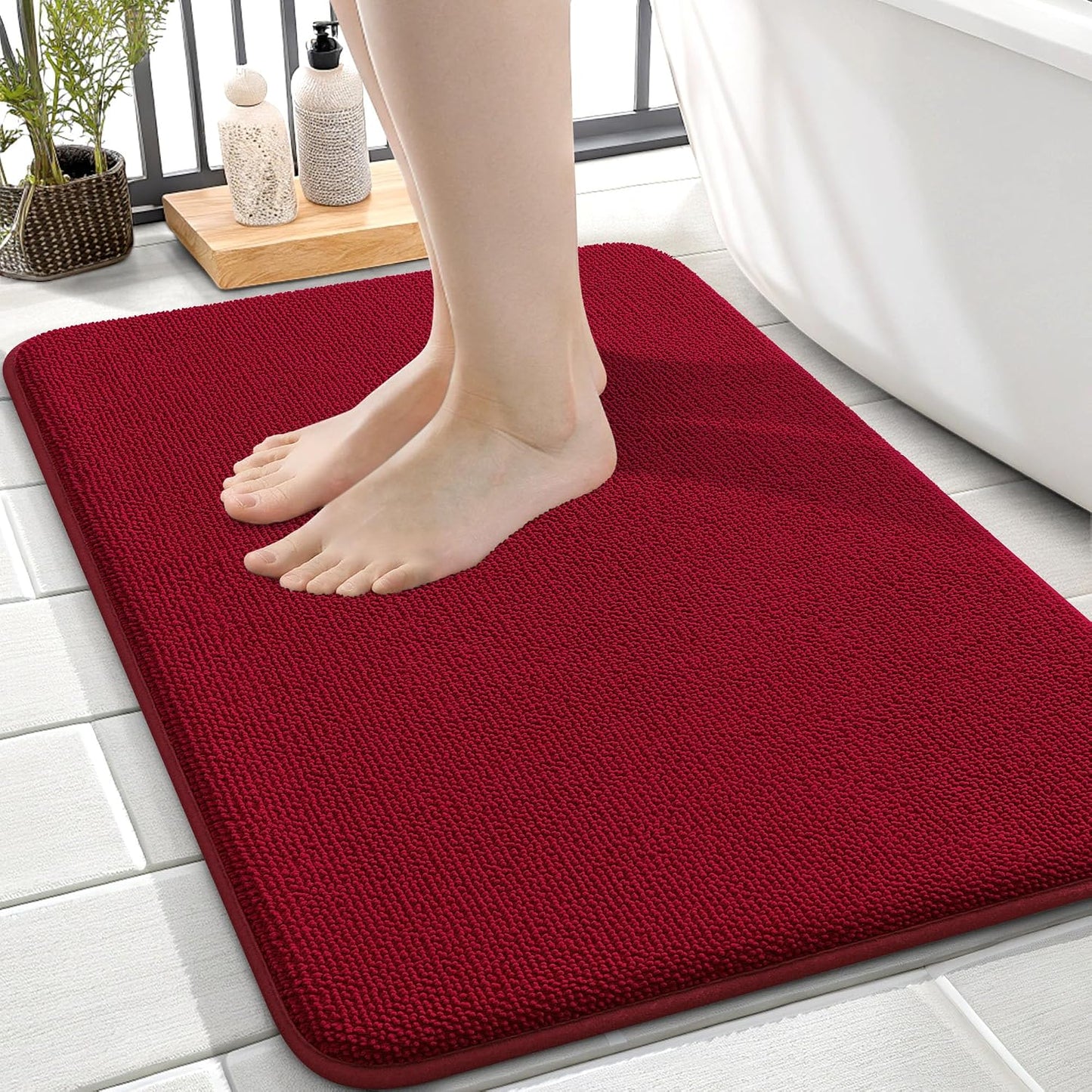 OLANLY Thick Memory Foam Bathroom Rugs 30x20, Soft Absorbent Bath Mat, Teal | Quick Dry Bath Rugs, Non-Slip Carpet, Machine Washable Mats for Bathroom Floor, Tub and Shower, Home Decor Accessories