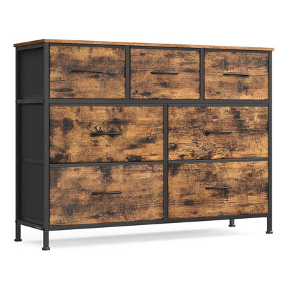SONGMICS BELLAH Collection - Dresser for Bedroom, Chest of Drawers, Storage Organizer Unit, Closet, Entryway, Steel, 4 Drawers, Modern, Ink Black and Ebony Black ULGS314B01S