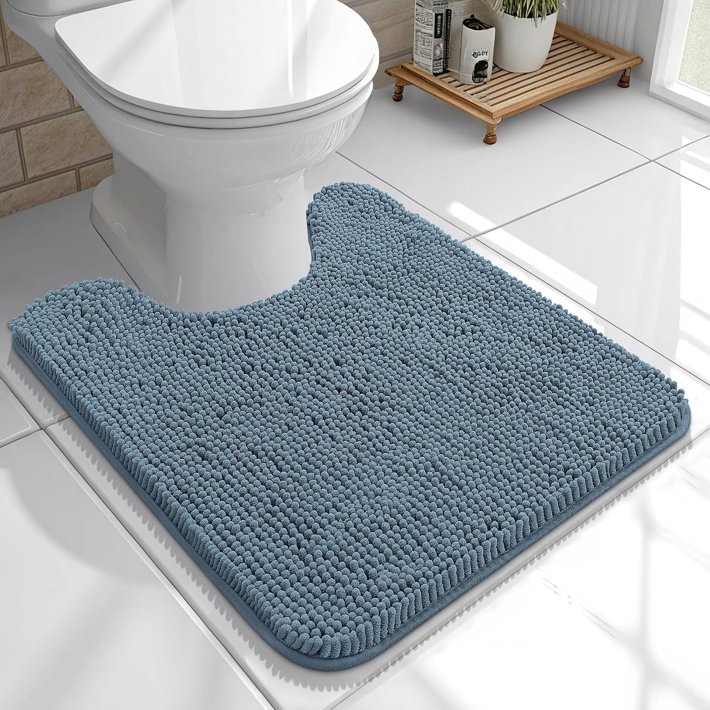 OLANLY Bathroom Rugs 30x20, Extra Soft Absorbent Chenille Bath Rugs | Grey, Quick-Drying Rubber Backing, Machine Washable Bath Mat for Bathroom Floor, Tub and Shower, Home Decor Accessories