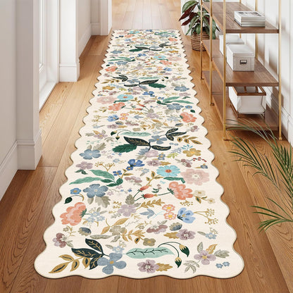 2x6 Hallway Washable Runner Rug : Vintage Soft Kitchen Laundry Runner with Non Slip Backing Farmhouse Entryway Living Room Floor Mat Stain Resistant Carpet for Bedroom Bathroom Distressed Beside Rug