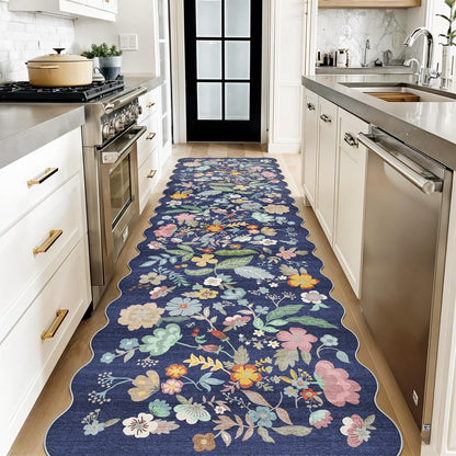 2x6 Hallway Washable Runner Rug : Vintage Soft Kitchen Laundry Runner with Non Slip Backing Farmhouse Entryway Living Room Floor Mat Stain Resistant Carpet for Bedroom Bathroom Distressed Beside Rug