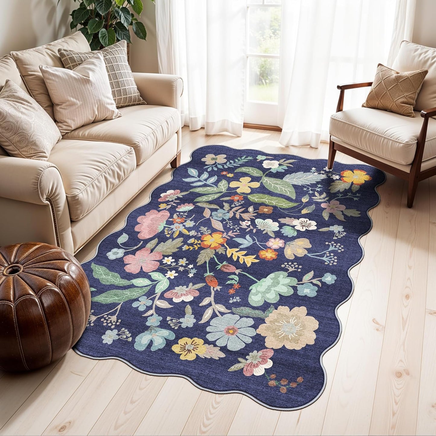 2x6 Hallway Washable Runner Rug : Vintage Soft Kitchen Laundry Runner with Non Slip Backing Farmhouse Entryway Living Room Floor Mat Stain Resistant Carpet for Bedroom Bathroom Distressed Beside Rug
