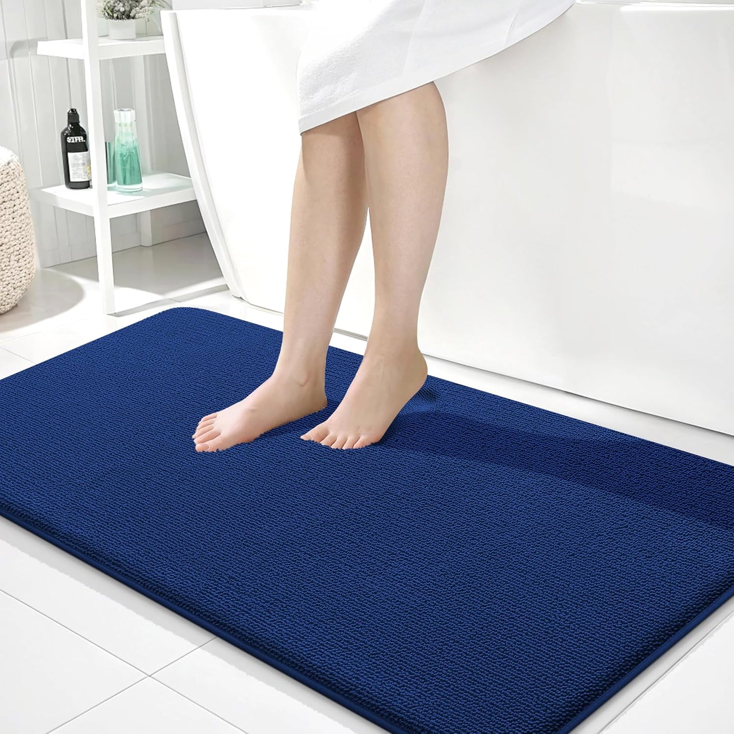 OLANLY Thick Memory Foam Bathroom Rugs 30x20, Soft Absorbent Bath Mat, Teal | Quick Dry Bath Rugs, Non-Slip Carpet, Machine Washable Mats for Bathroom Floor, Tub and Shower, Home Decor Accessories