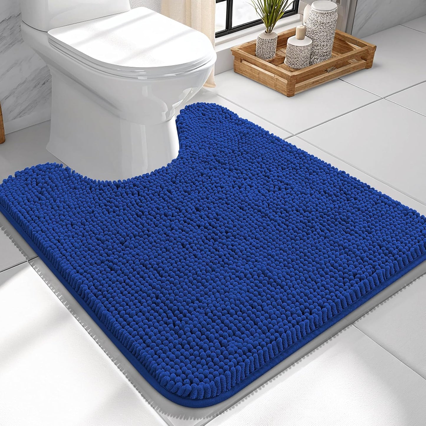 OLANLY Bathroom Rugs 30x20, Extra Soft Absorbent Chenille Bath Rugs | Grey, Quick-Drying Rubber Backing, Machine Washable Bath Mat for Bathroom Floor, Tub and Shower, Home Decor Accessories