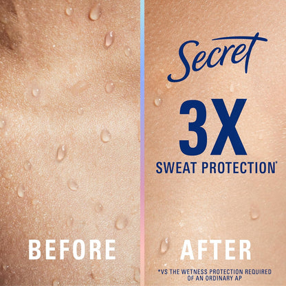 Secret Clinical Strength Invisible Solid Antiperspirant Deodorant for Women, 100HR Sweat & Odor Protection, 3X Stress Protection with Hyaluronic Acid, PH Balanced, Completely Clean Scent, 2.6 oz