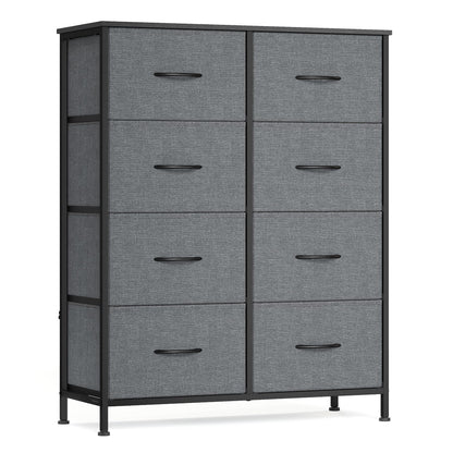 SONGMICS BELLAH Collection - Dresser for Bedroom, Chest of Drawers, Storage Organizer Unit, Closet, Entryway, Steel, 4 Drawers, Modern, Ink Black and Ebony Black ULGS314B01S