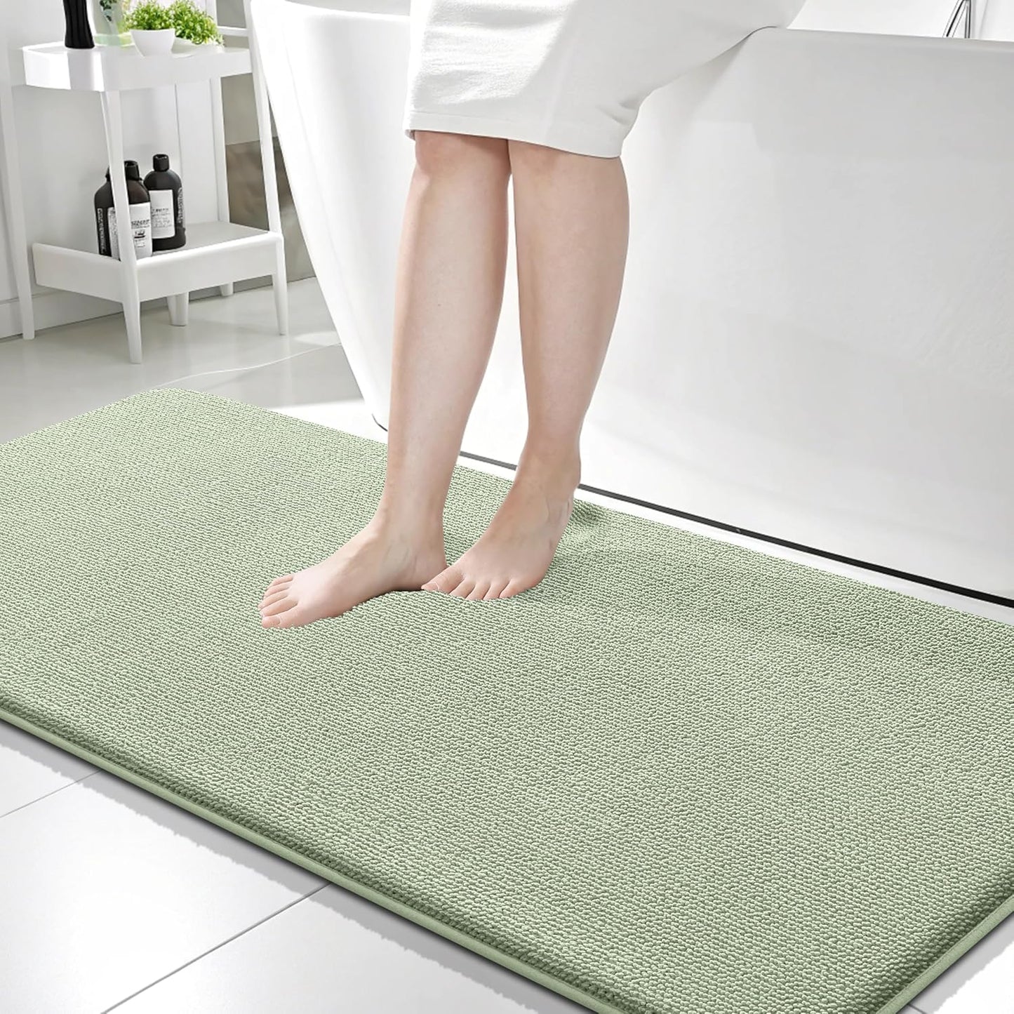 OLANLY Thick Memory Foam Bathroom Rugs 30x20, Soft Absorbent Bath Mat, Teal | Quick Dry Bath Rugs, Non-Slip Carpet, Machine Washable Mats for Bathroom Floor, Tub and Shower, Home Decor Accessories