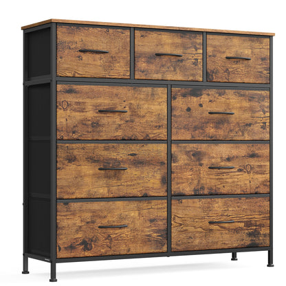 SONGMICS BELLAH Collection - Dresser for Bedroom, Chest of Drawers, Storage Organizer Unit, Closet, Entryway, Steel, 4 Drawers, Modern, Ink Black and Ebony Black ULGS314B01S