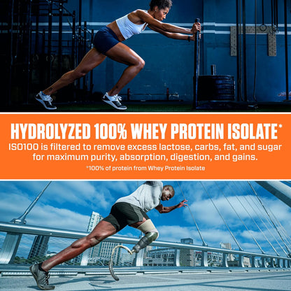 Dymatize ISO100 Protein Powder, 100% Whey Isolate, Cookies & Cream | 25g Protein, Hydrolyzed, Fast-Absorbing, Supports Muscle Health, 5.5g BCAAs, Gluten-Free, 20 Servings, 1.3 lb