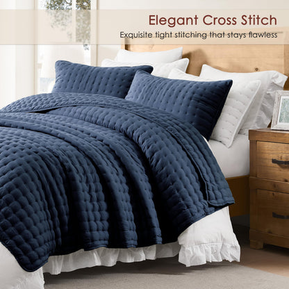 WDCOZY Beige King Size Quilt Bedding Sets with Pillow Shams, Tan Cream Lightweight Bedspread Coverlet, Quilted Blanket Thin Comforter Bed Cover, All Season Summer Spring, 3 Pieces, 104x90 inches