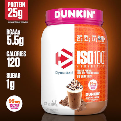 Dymatize ISO100 Protein Powder, 100% Whey Isolate, Cookies & Cream | 25g Protein, Hydrolyzed, Fast-Absorbing, Supports Muscle Health, 5.5g BCAAs, Gluten-Free, 20 Servings, 1.3 lb