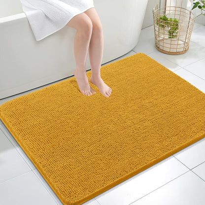 OLANLY Bathroom Rugs 30x20, Extra Soft Absorbent Chenille Bath Rugs | Grey, Quick-Drying Rubber Backing, Machine Washable Bath Mat for Bathroom Floor, Tub and Shower, Home Decor Accessories