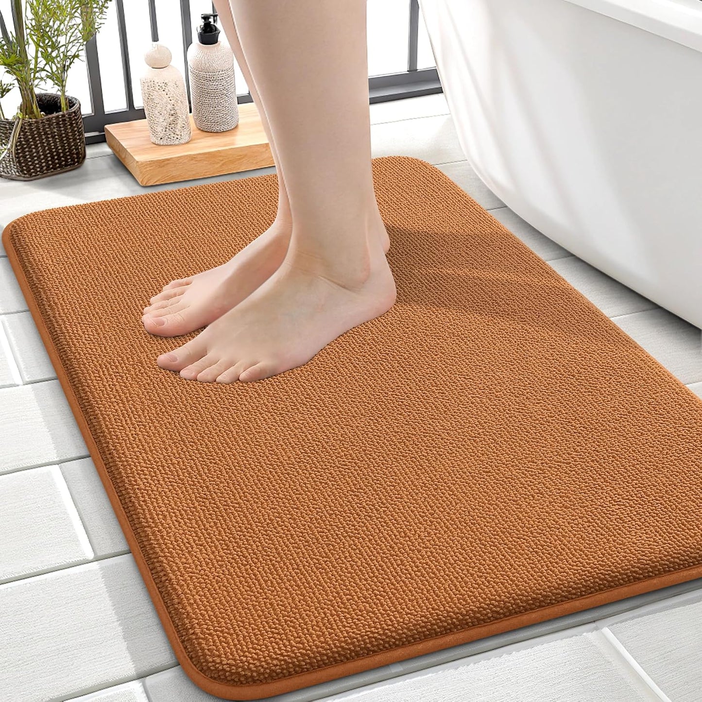OLANLY Thick Memory Foam Bathroom Rugs 30x20, Soft Absorbent Bath Mat, Teal | Quick Dry Bath Rugs, Non-Slip Carpet, Machine Washable Mats for Bathroom Floor, Tub and Shower, Home Decor Accessories